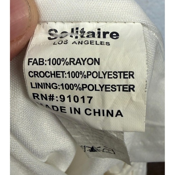 Solitaire Skirt Womens Medium White Lace Layered Crochet Midi Boho Lined Cottage - Picture 4 of 7